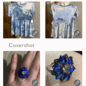 tie-dye maternity relax Stitch flare-babydoll M+Sterling silver💙🌼Ring sz10